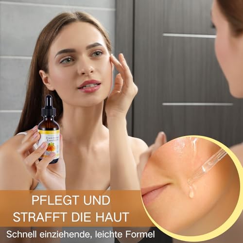 Weihrauchöl Bio für Haut - Frankincense Oil - Ätherische Öle Naturrein - Reines Weihrauch Öl - Frankincense Essential Oil Organic - Duftöl für Hautpflege, Aromatherapie, Haarpflege, Massage, Bad, 60ml