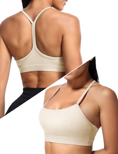 Image of Buauty Sports Bra for Women, Y Back Bralette, Light Support Workout Backless Bra with Removable Pads for Gym Yoga Pilates