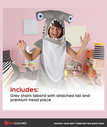 Morph Opblaasbaar haaienkostuum voor kinderen, Halloween-kostuum, één maat