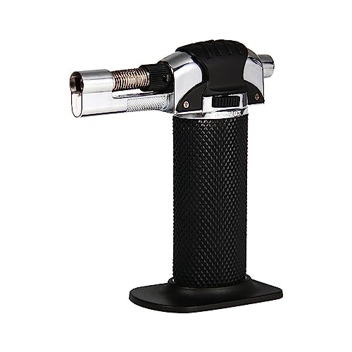 ONE BEST DEAL Refillable Butane Gas Micro Blow Torch Jet Lighter Chefs Cooks Gas Safety Lock Burner Adjustable Flame Lighter for Cooking & Baking Kitchen, BBQ, Hookah, Welding, Soldering & Brazing