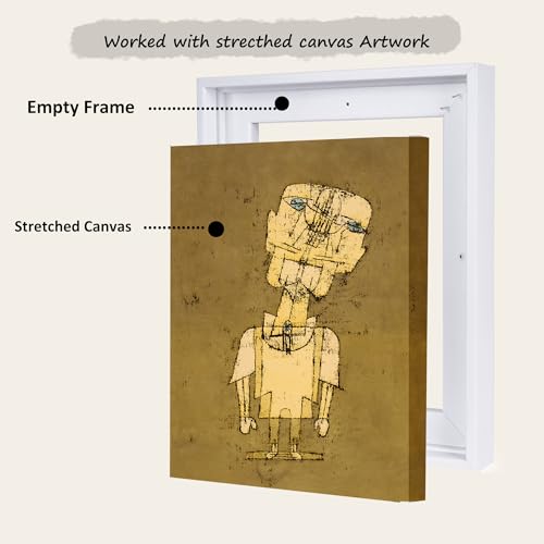 Image of Canvas Frames for 14 inchx14 inchPaintings with 0.6 inch~0.9 inch Deep White | VAREIHNAZ Canvas Floater Frames for 14 inchx14 inchCanvas Paintings,Square Floating Frames for Wall Decor,No Glass or Back(White)