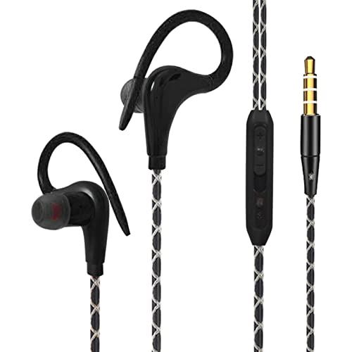 Image of Sports Wired Earbuds 3.5mm Jack with Over Ear Hook for Jogging Gym Black| Portable Audio & Headphones | Headphones||