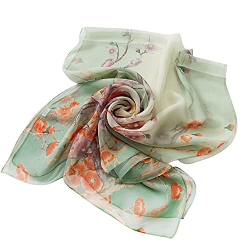 Image of FARIYGATE Women's Chiffon Smooth Soft Lightweight Headscarf Retro Floral Pattern 50017 63x20 Inch