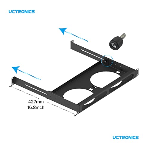 Montaje en rack 1U de 19 pulgadas para Mac Mini M2 y M1 con soporte de UCTRONICS 5