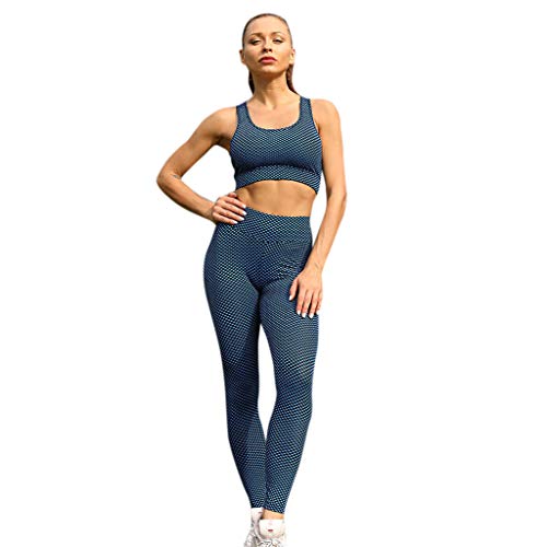 Xmiral Legging Sportivo Vita Alta Anticellulite con Azione Massaggiante Leggins Sportivi Donna Pantaloni da Yoga Fitness Gym Yoga Pants Collant S blu