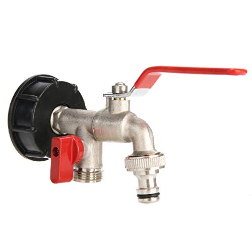 LANZHEN-RY Durable IBC Watering Double Adapter Adjustable Rainwater Tank Connector Accessories 1000 Liter S60X6 Home Garden Tool