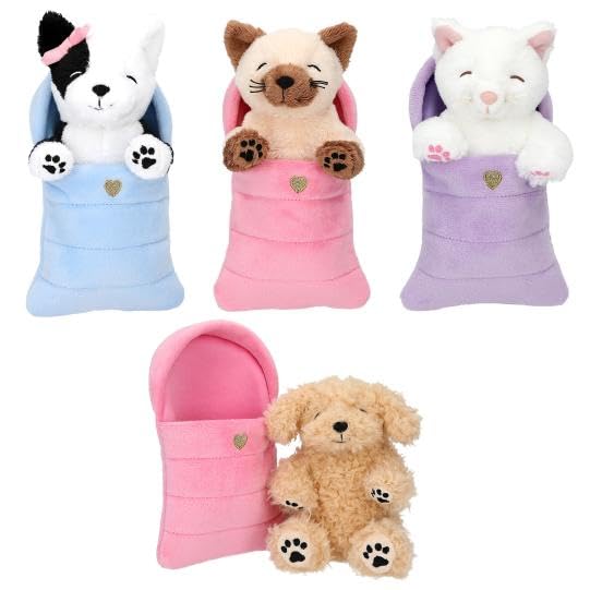 Peluche chiens et chats TOPModel avec sac de couchage