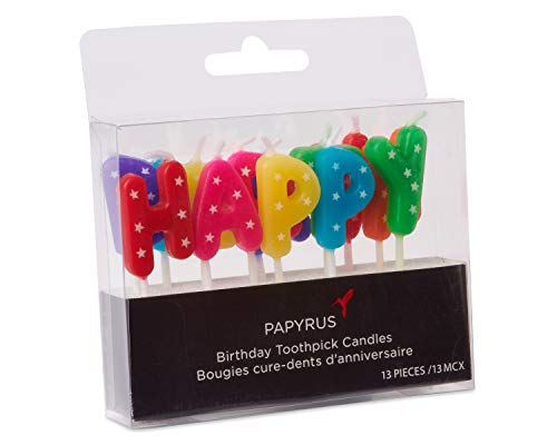 Image of Papyrus Birthday Candles, Happy Birthday Toothpicks (13-Count)