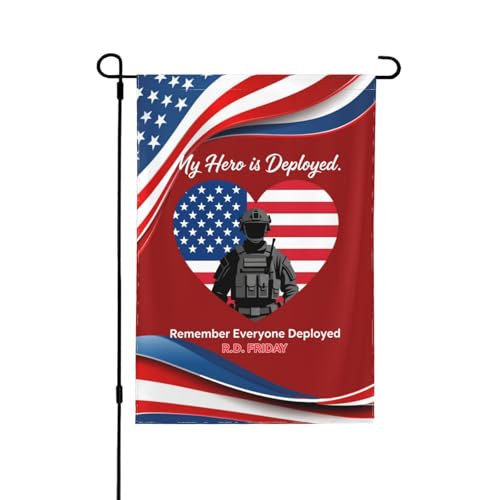 Remember Everyone Deployed Garden Flag My Hero Is Deployed Red.Friday Garden Flag Novelty Graphic Yard Sign 12.5"X18"