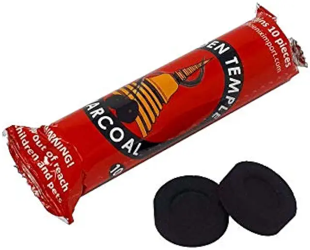 Lot de 10 charbons pour encens - Allumage rapide, 33 mm pour brûleurs et narguilé