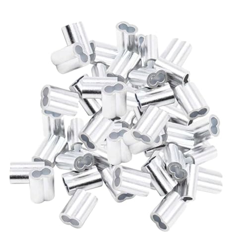 CYDZSRA Paquete de 100 manguitos de engarce aluminio resistencia que brindan un soporte eficaz para diversos proyectos cables acero. Manguito engarce aluminio para cables acero.