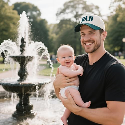 Image of Dad Hats for Men, Vintage Two Tone Hat, New Dad Gifts for Husband, Fathers Day Birthday Gifts from Daughter Son Wife