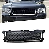POWECHOX Gloss Black Front Grille Compatible with Land Rover Range Rover 2010 2011 2012 Models