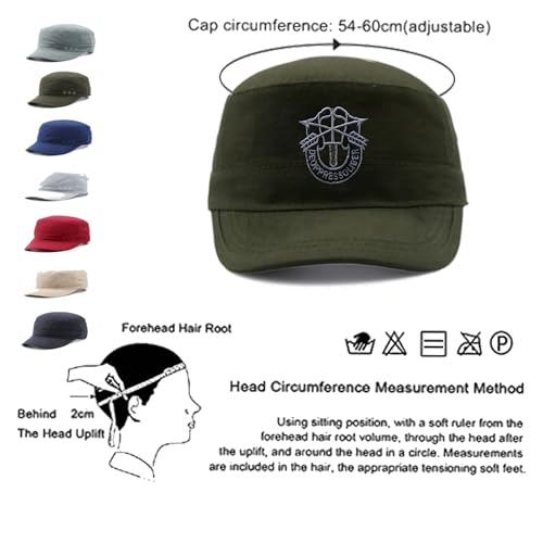Image of JAZAA Army Cap Short Brim Breathable Military Cap Adjustable Classic Baseball Cap