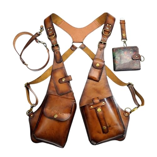 RUMAOZIA Leder SchulterHolster Tasche, Verstellbarer Schultergurt, Retro Unterarm Pouch, Universelles vertikales PistolenHolster, Anti-Diebstahl-Holster für Outdoor-Reisen