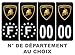 HADEXIA Pack 2 Paires Autocollant Stickers Plaque d'immatriculation Prenium Lamborghini Noir - Numéro Personnalisé