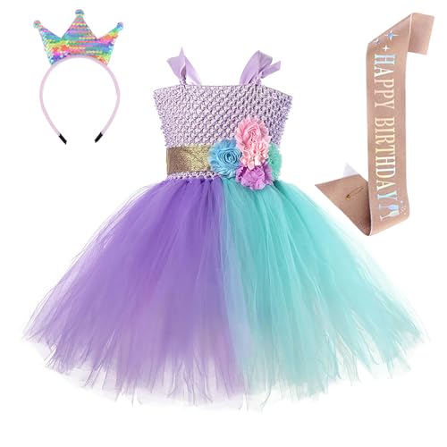 Vestido de niña de dos piezas con falda fluida y top a juego cómodo