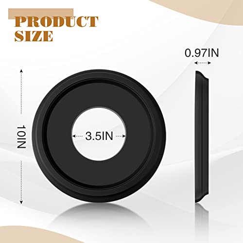 Image of BBTO 2 Pack Black Ceiling Medallion for Light Fixtures and Ceiling Fans Chandeliers 10 inch Od x 3.5 inch ID(Classic)