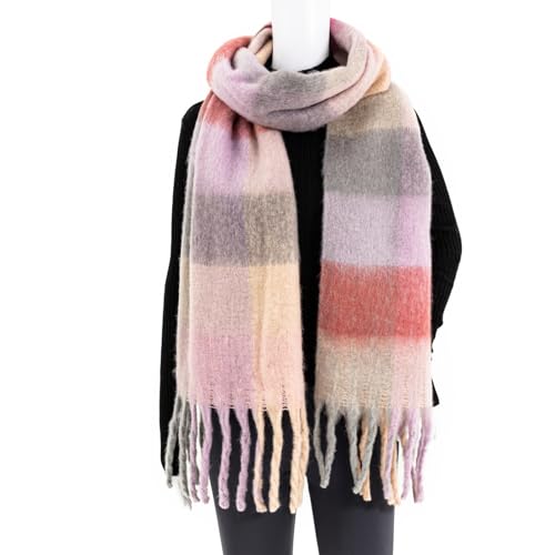 Winter Women Chunky Scarf Warm Blanket Big Thick Large Oversized Wrap Colorful Long Solid Scarves4