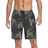 Ollabaky Pajama Shorts for Men Motorcycle Motocross Men's Pajama Bottoms Sleep Shorts Lounge Wear Pjs with Pocket