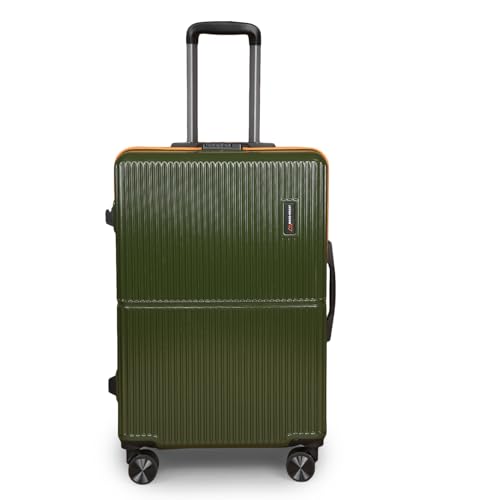 Image of Move-Meant Set of 2 Glide Small & Medium Check-in Suitcase | 55 Cm & 66 Cm | 360 Degree 8 Wheels Number Lock Polycarbonate MAT. Green Trolley Bag | Luggage for Travel - Pack of