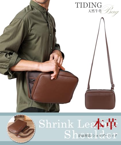 TIDING潮牛(チョウギュウ) ショルダーバッグ 本革 オイルレザー 41jTGGqlE-L.jpg