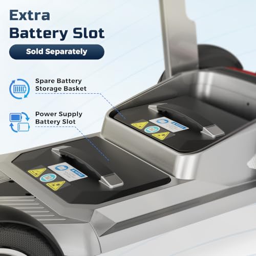 Image of Lightweight Mobility Scooter for Seniors & Adults - Airline & Cruise Approved, 45lb Portable Motorized Scooters with Removable Battery for 12.4 Miles Range, Pneumatic Tires, 330lb Capacity, Silver