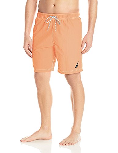 Image of Nautica Men's Solid Quick Dry Classic Logo Swim Trunk