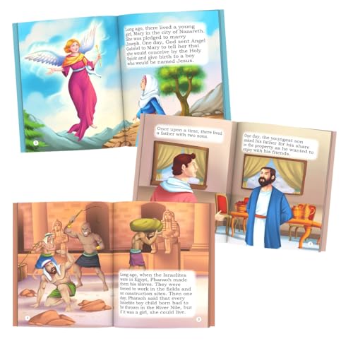 Image of Story Books for Kids - Bible Stories (Illustrated) - (Set of 10 Books) - English Stories for Children - Birth of Jesus, Prophet Jonah, Moses, The Story of Creation, etc., - Moral Stories - Age 3+