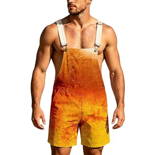 Shorts casuales de hombre para Oktoberfest, pantalón corto estampado con tirantes para verano y fiesta