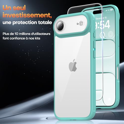 Coque iPhone Air avec protection écran et caméra TAURI verte - 3