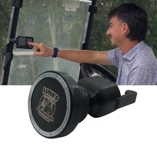 Lunas V2.5 Phone Holder Magnetic Golf Cart Mount 110lb-Rated Magnetic Mount to Steel Bar on Golf Carts Ball Joint Neck GPS View Compatible Anti-Rattle Designed for Phone Safety