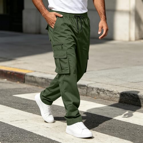 Cargo Work Pants for Men Baggy Drawstring Loose Fit Multi Pocket Work Pant - image 9