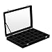 Produktbild SONGMICS Schmuckkasten, Schmuckbox mit Glasdeckel, 24 Fächern, für Ringe, Ohrringe, Halsketten und Uhren, Schmuckaufbewahrung, Geschenk für Ihre Liebsten, schwarz JBC157B01