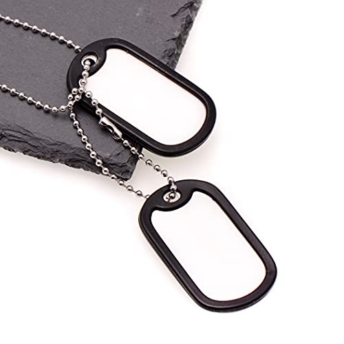 Paialco Stainless Steel Dog Id Tags Set Complete With Chains & Black Silencers #TOP1