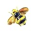 Brooches Store Small Black Enamel and Gold Bee Brooch