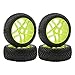 17mm Hub Wheel Rim Tires 1:8 Scale Off-Road RC Car Buggy Tyre Green Pack of 4