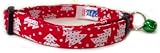 Breakaway Cat Collar in Christmas White Trees (Handmade in the U.S.A.)