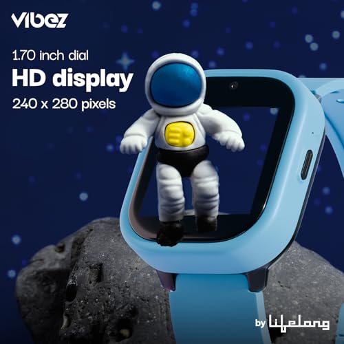 Vibez Smart Watch for Kids – SIM Card, 4G Voice Calling, GPS Location Tracker, Voice Chat, Video Call, Geo-Fencing, SOS Emergency, Health Monitoring Baby Smartwatch & Parental Control (Miracle, Blue) Vibez Smart Watch for Kids – SIM Card, 4G Voice Calling, GPS Location Tracker, Voice Chat, Video Call, Geo-Fencing, SOS Emergency, Health Monitoring Baby Smartwatch & Parental Control (Miracle, Blue)