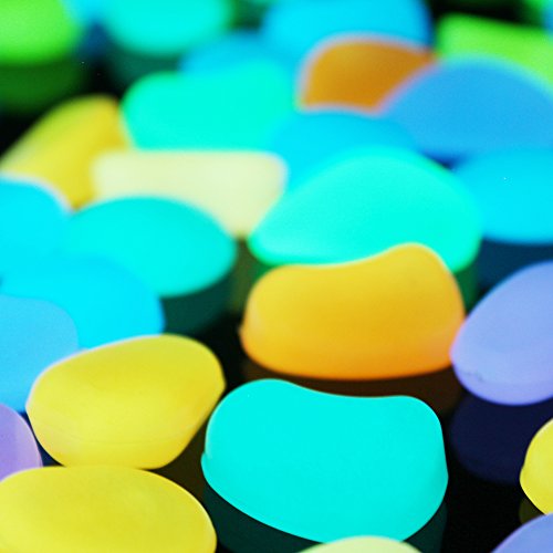 Shiny Stone 120Pcs Glow In The Dark Pebbles, Aquarium Pebbles, Glowing Pebbles, Luminous Pebbles For Fairy Garden Gift Decoration,375G/0.83Lbs, 4/5''-1 1/5'', Multicolor #TOP1