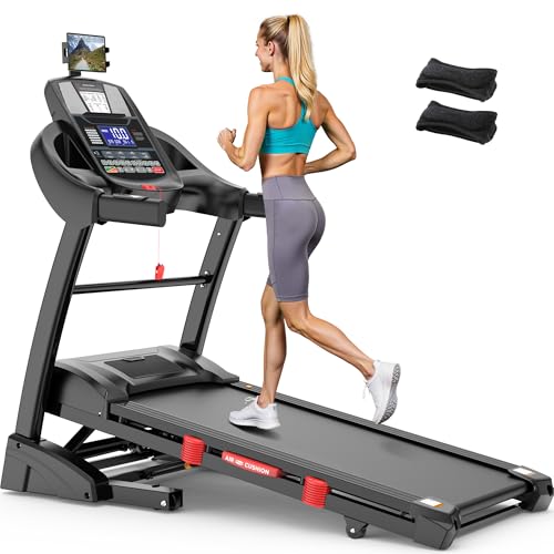 Image of 5.0HP Folding Treadmill for Home with 20 Auto Incline, Smart APP, 300lbs, HiFi Bluetooth Speakers, 64 Programs, 12MPH Speed, Foldable Electric Treadmill Running Machine, Knee Strap Gift