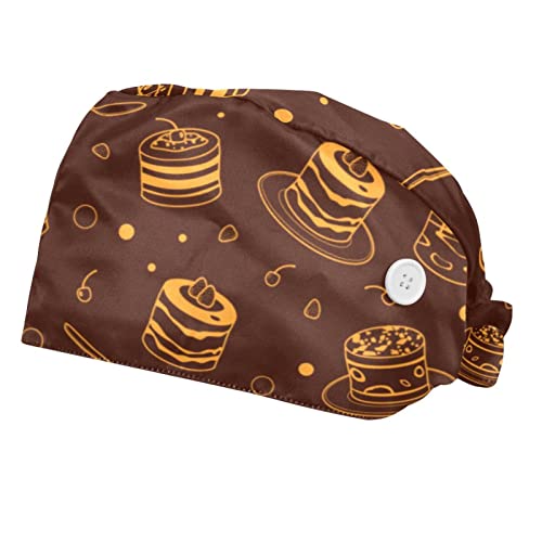 Casquettes de travail JDEZ chapeaux bouffants motif gateau pour homme et femme