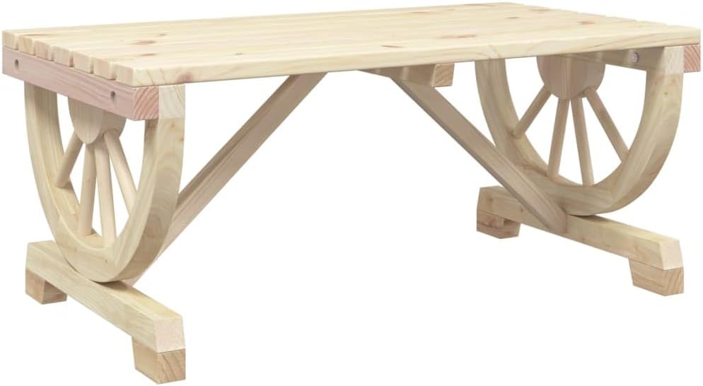 Garden Coffee Table Brown Solid Fir Wood Side Table Coffee Tables for Garden Picnic