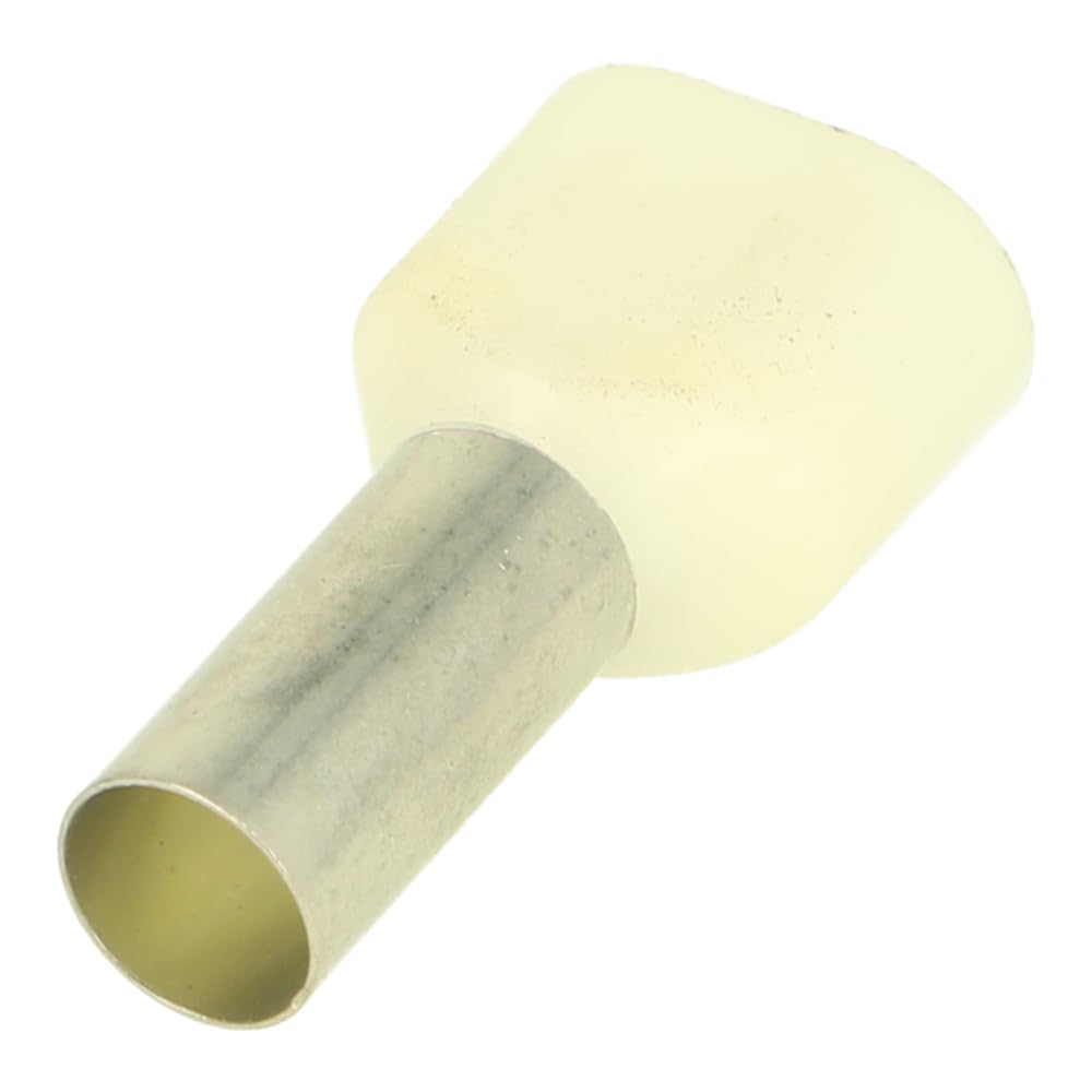 2X10BLFK | TT BOOTLACE Ferrule German Insulated Twin Entry 10MM? Cable 14MM PIN Length Ivory (Bag of 100)