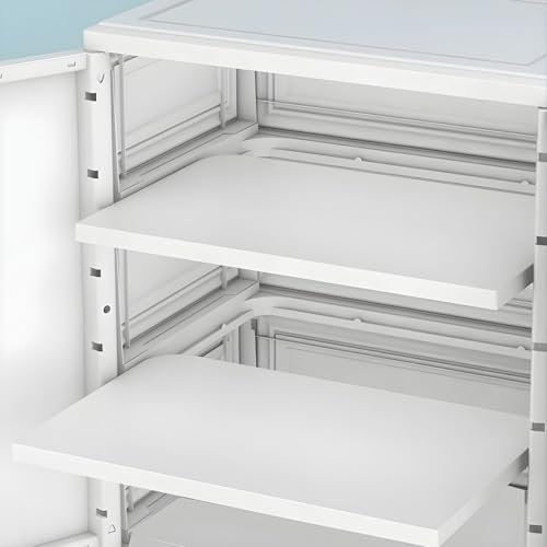Image of LERIMO Multipurpose Stackable Plastic Cupboard Drawer for Clothes Storage, Almirah for Clothes, Foldable Wardrobe Cabinet Organizer for Office, Kitchen, Bathroom (Cute Bear - MS-KT-8102, 4 - Layer)