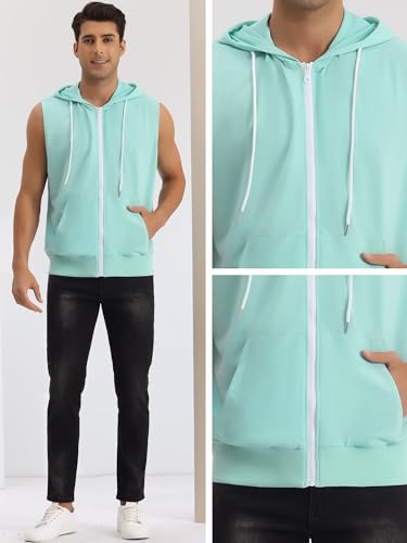 Lars Amadeus Sleeveless Hoodie for Men's Zipper Drawstring Hooded Sweatshirt Vest4