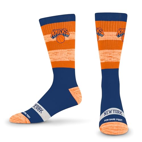 For Bare Feet - Officially Licensed NBA Disruptor Team Color Crew Socks (US Alpha Medium Regular Regular New York Knicks Medium)