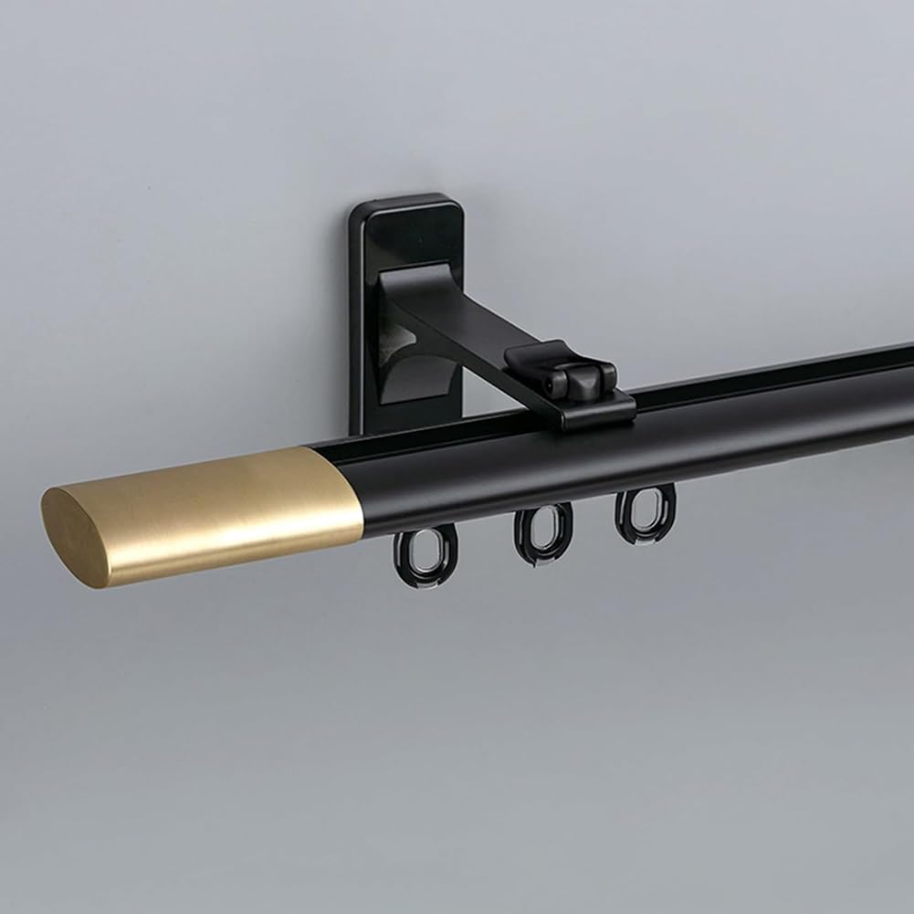 Tringle à rideaux en alliage d'aluminium noir de 180 cm pour séparation murale