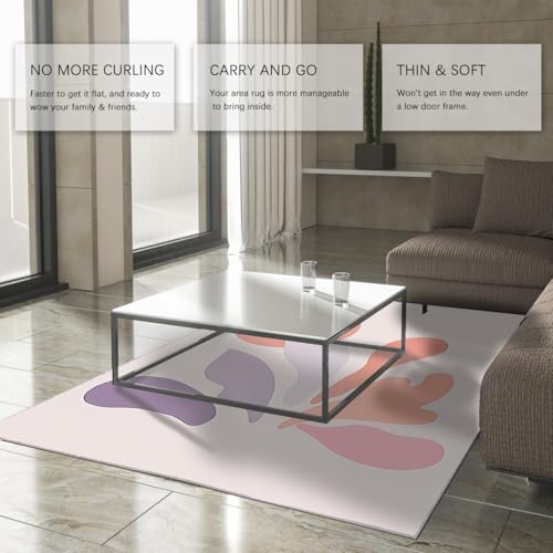 Tapis 120x180cm Chambre Léger de Colombe Noire - Boho Lavable Moderne - 5