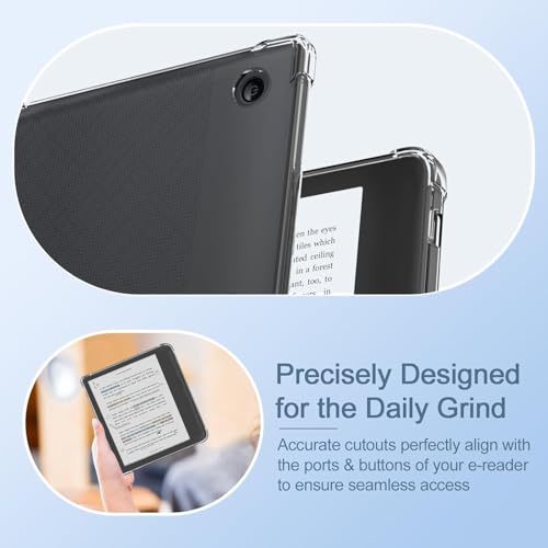 Image of T Tersely Crystal Clear Case Cover for Kobo Libra Colour (7 inch), Shockproof Thin Silicone Transparent Case, Ultra Clear, Shockproof Bumper Cover